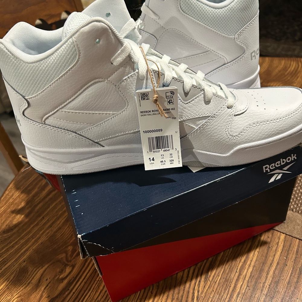 Reebok White High-Top Sneakers with Chunky Silhouette